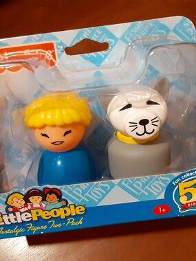 Retro Boy Dog Fisher Price Little People 50th Birthday  Figure Two Pack Toy Set